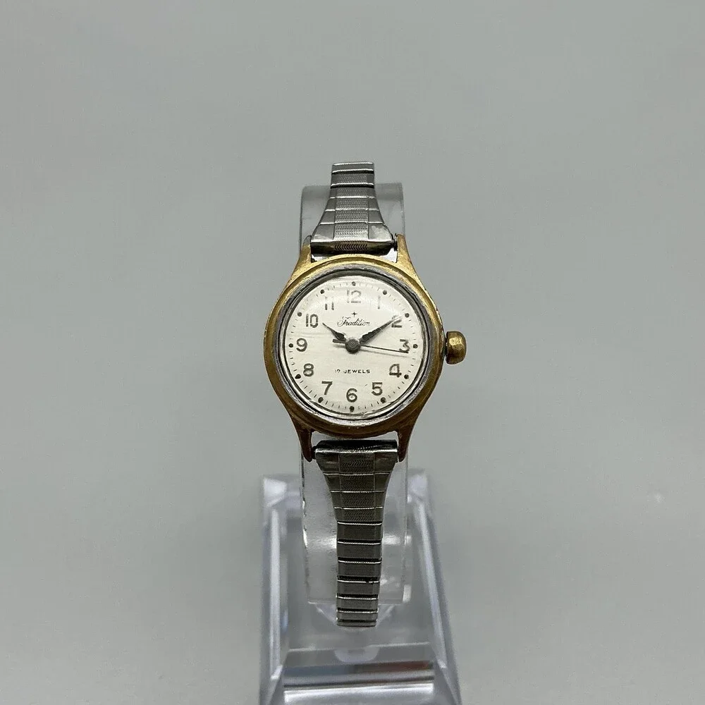 Vintage Tradition Womens Watch 23mm 17 Jewels Two Tone Expansion Bracelet Manual